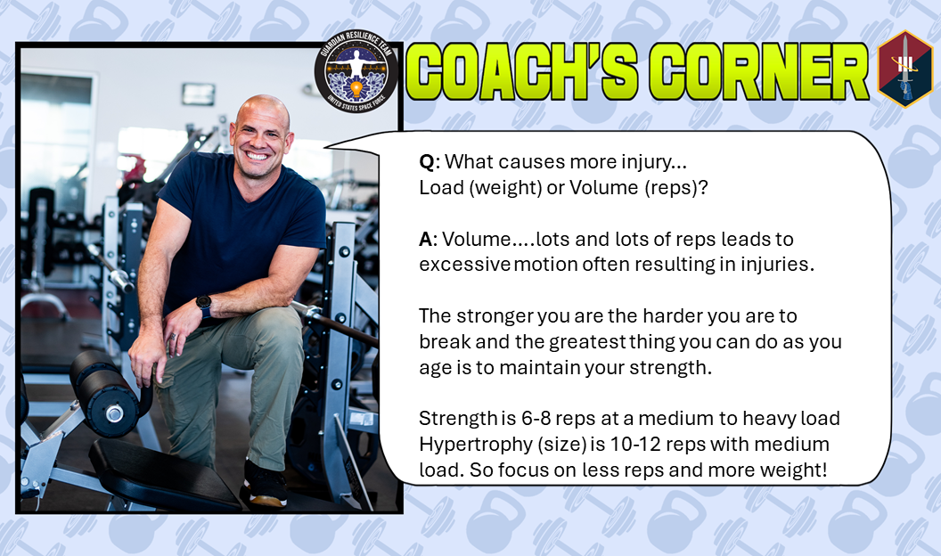 Coach's corner graphic that gives tips on strength and conditioning